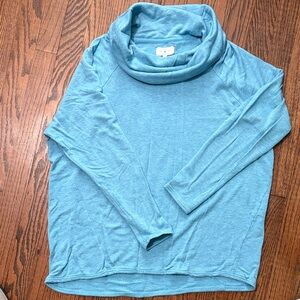 Lou & Grey Light Blue Cowl Neck Sweater